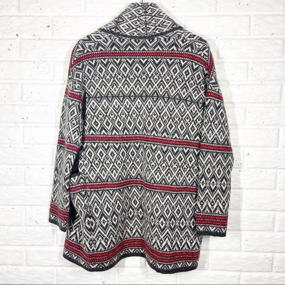 Aspen Wool Blend Fair Isle Cardigan Sweater Medium - Picture 2 of 10
